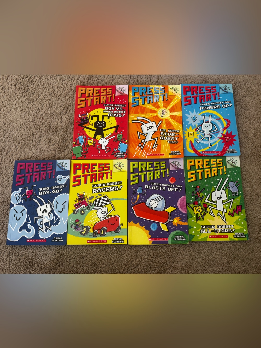 Press Start! Kids books - Red, Yellow, Orange, Blue Variants